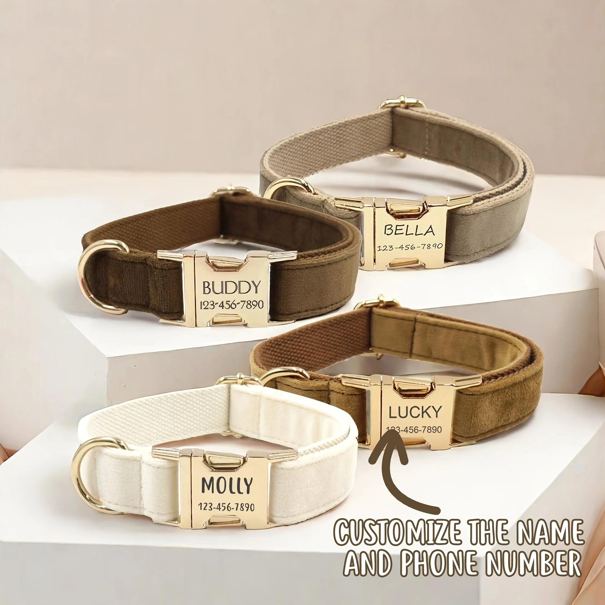 Personalised Velvet Dog Collar