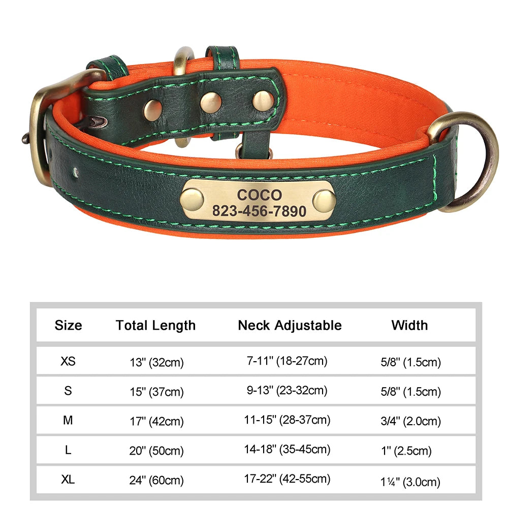 Personalised Leather Dog Collar