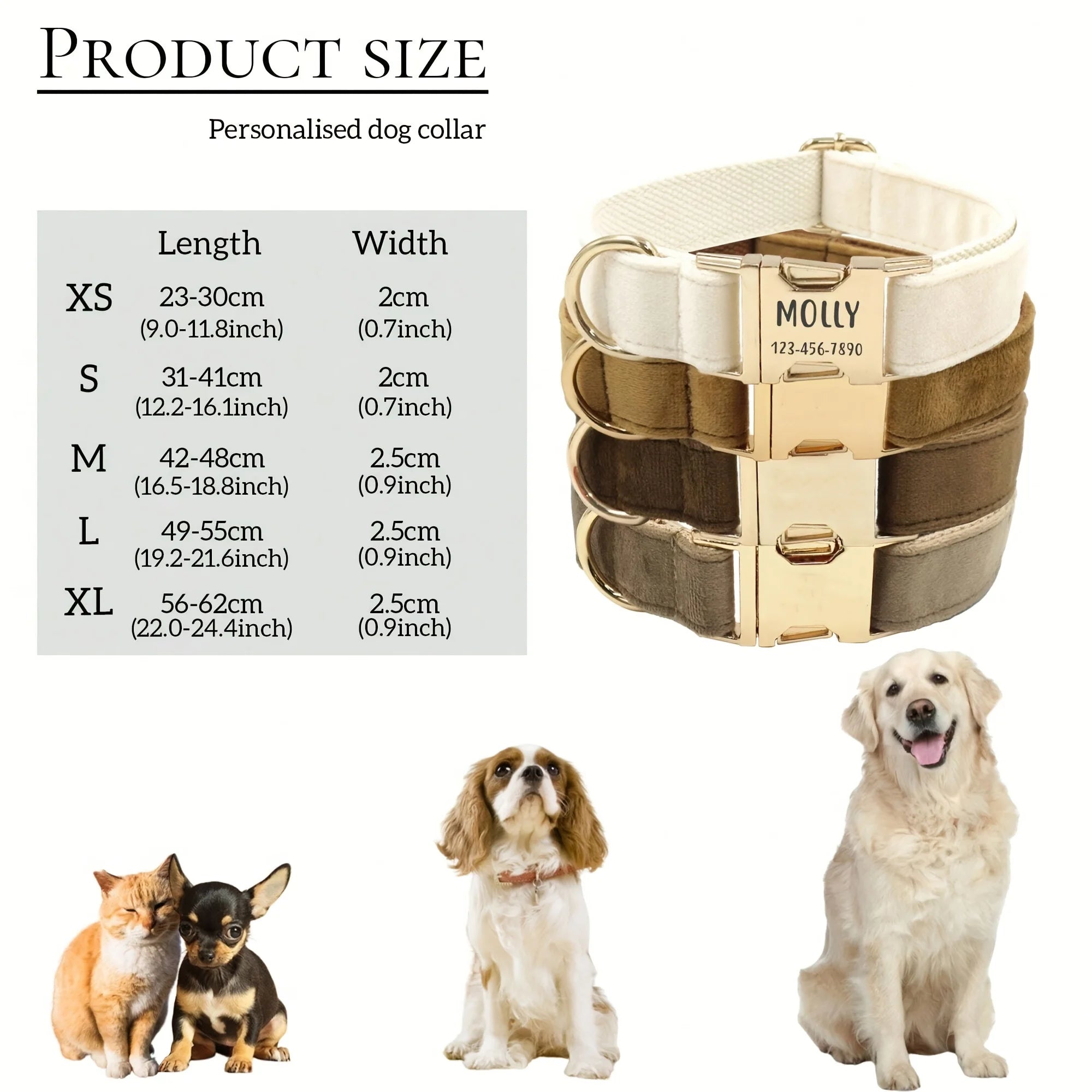 Personalised Velvet Dog Collar