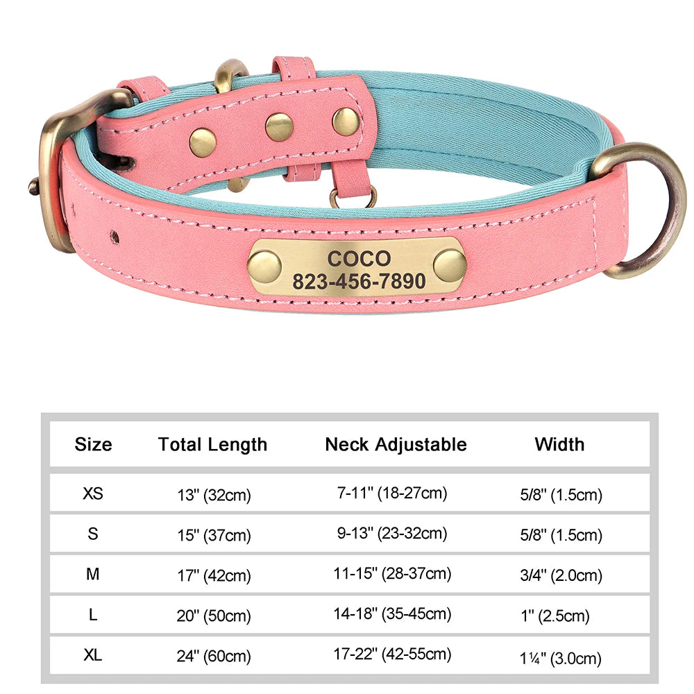 Personalised Leather Dog Collar