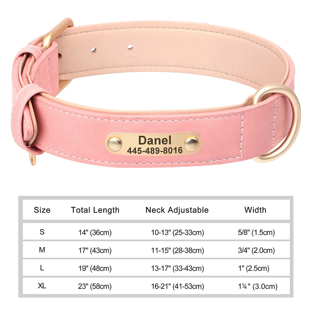 Personalised Leather Dog Collar